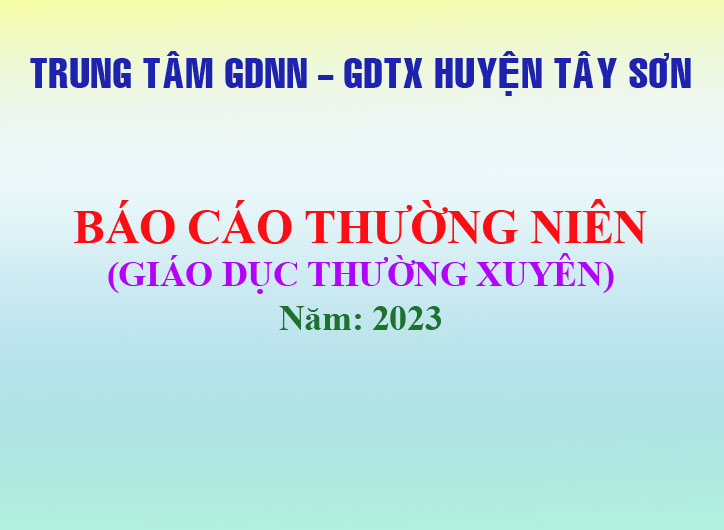 Báo cáo thường niên (Giáo dục thường xuyên) năm 2023