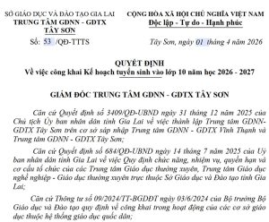 QUYẾT ĐỊNH Về việc công khai Kế hoạch tuyển sinh vào lớp 10 năm học 2026 - 2027